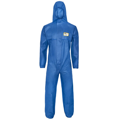 Pro-Safe-Einwegschutz, Einweg-SMS-Einweg-Overall, Schutzanzug, Einmal-Schutzoverall, 3lagig, CE CAT III, Typ 5+6, blau, VE = 50 Stück