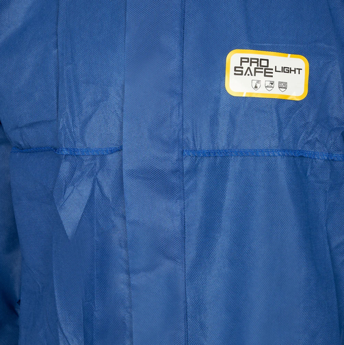 Pro-Safe-Einwegschutz, Einweg-SMS-Einweg-Overall, Schutzanzug, Einmal-Schutzoverall, 3lagig, CE CAT III, Typ 5+6, blau, VE = 50 Stück