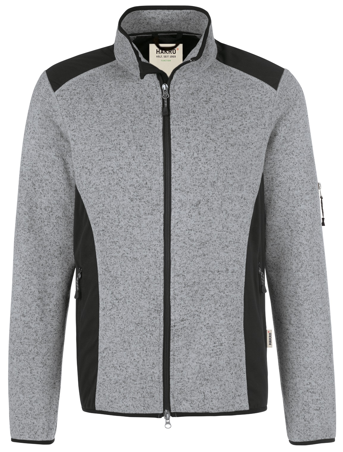 HAKRO-Kälteschutz, Damen-Strick-Fleece-Arbeits-Berufs-Jacke, Churchill, 280 g / m², grau meliert