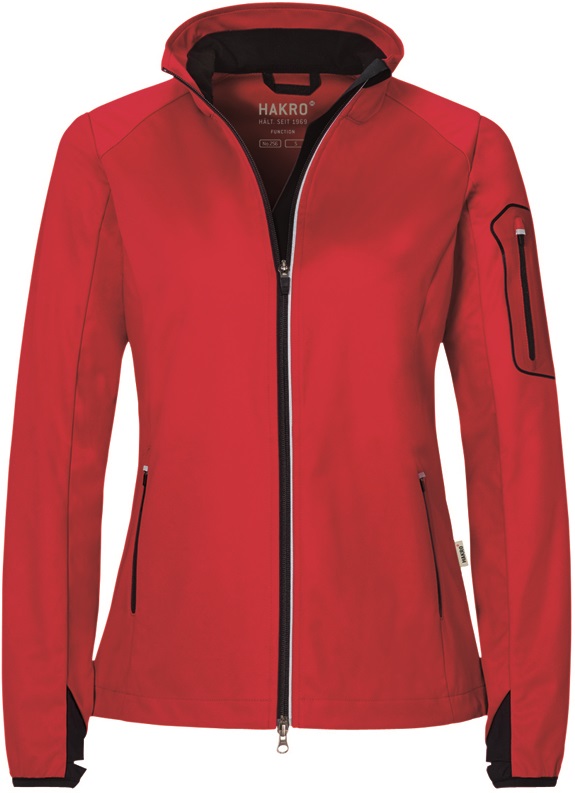 HAKRO-Kälteschutz, Women-Light-Softshell-Arbeits-Berufs-Jacke, Sidney, rot
