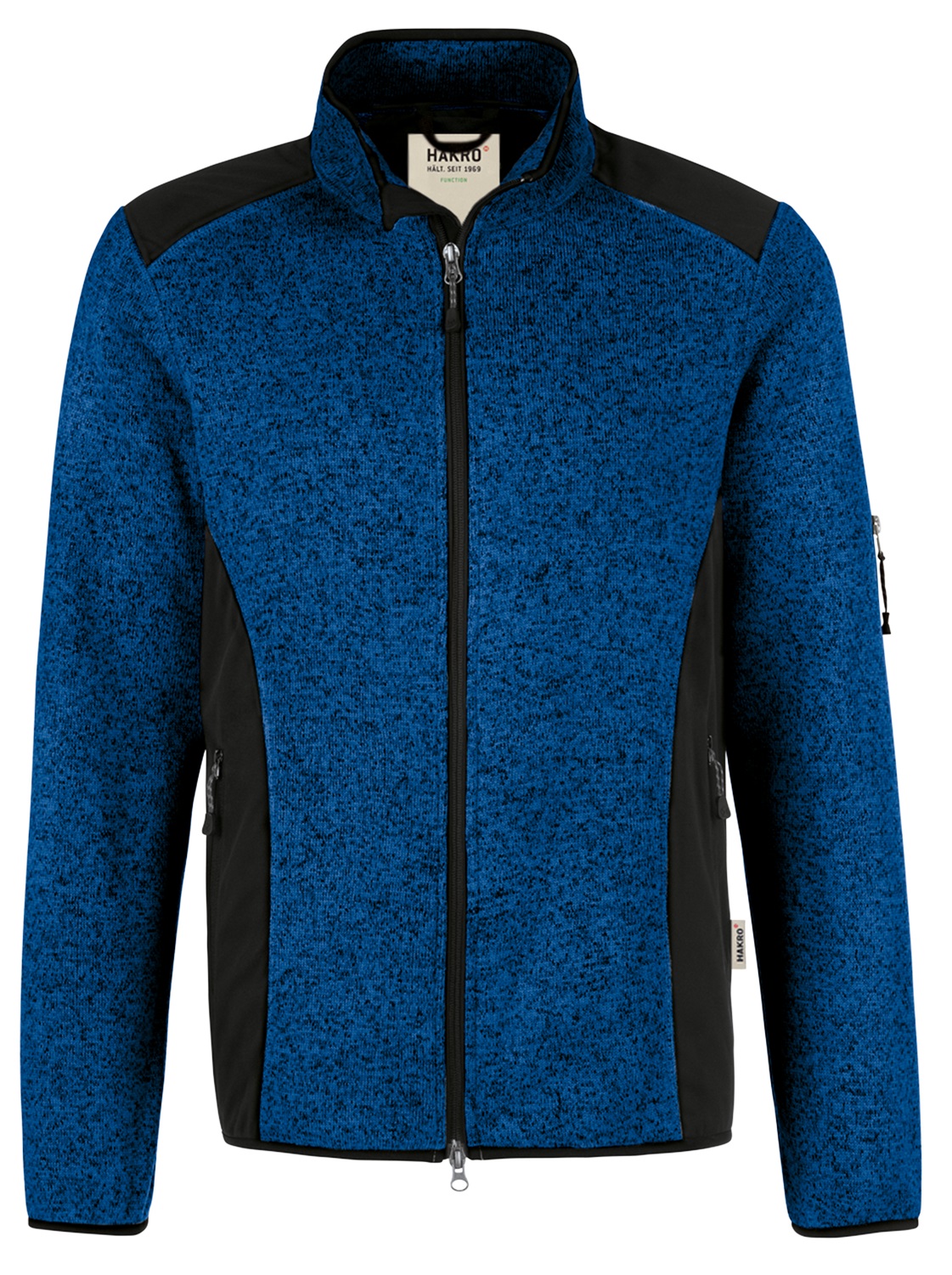HAKRO-Kälteschutz, Strickf-Fleece-Kapuzen-Jacke, Dawson, 280 g / m², royal meliert
