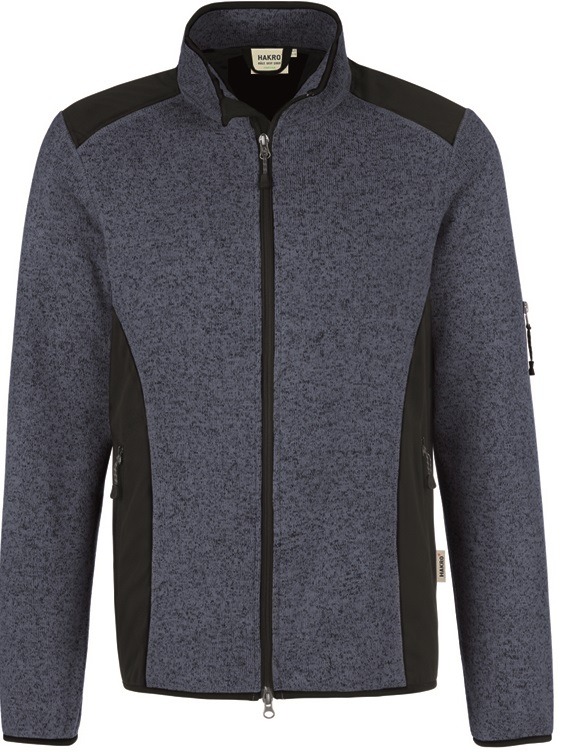 HAKRO-Kälteschutz, Strick-Fleece-Arbeits-Berufs-Jacke, Dawson, marine-melange