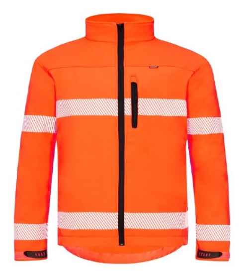 KIND-Warnschutz, Warn-Wetterschutz-Softshelljacke, OPUS, warnorange
