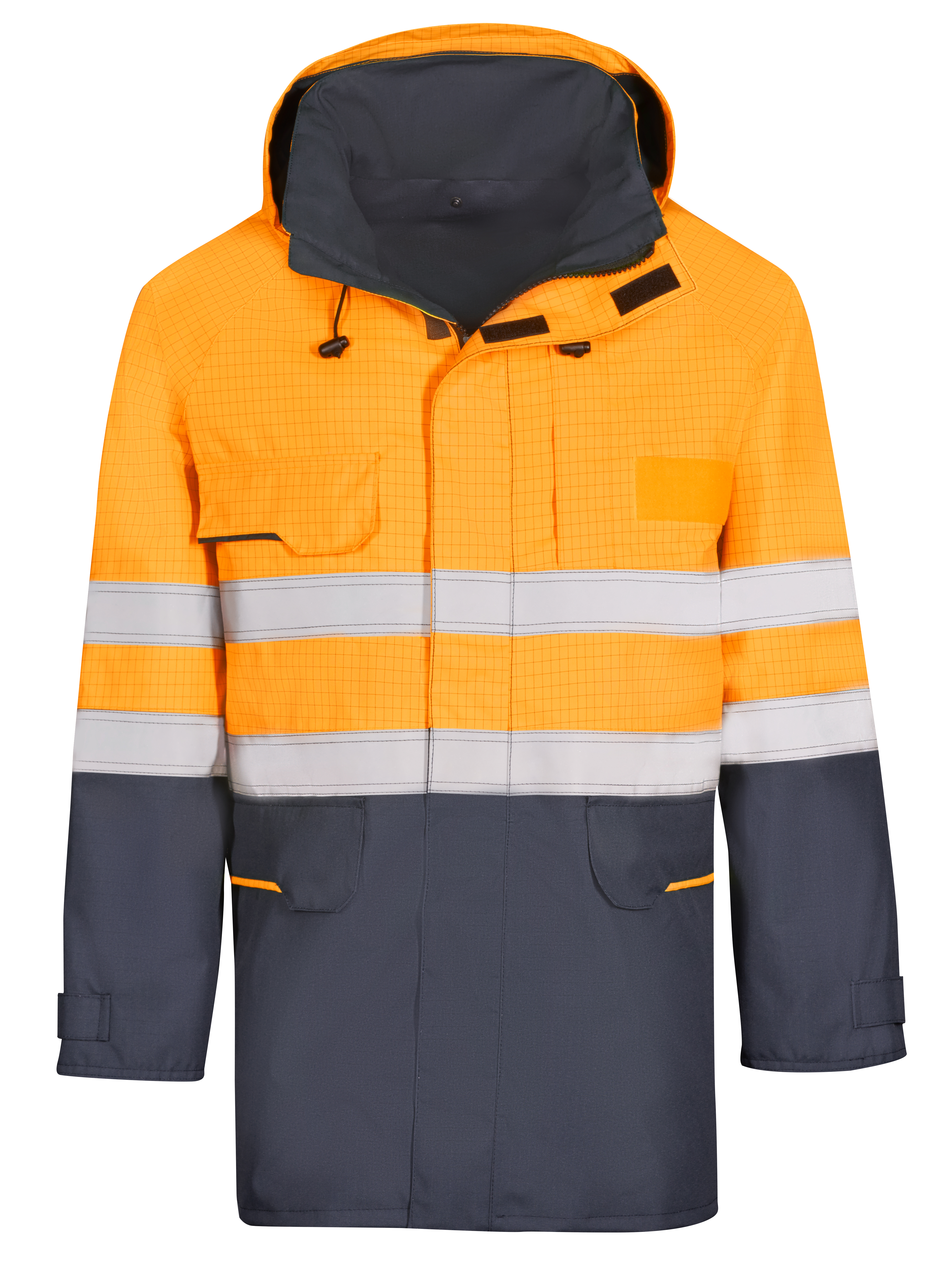 KIND-Nässeschutz, Regenschutz, Multifunktions-Schutz, Regen-Nässe-Wetter-Jacke, VIVA, warnorange/navy