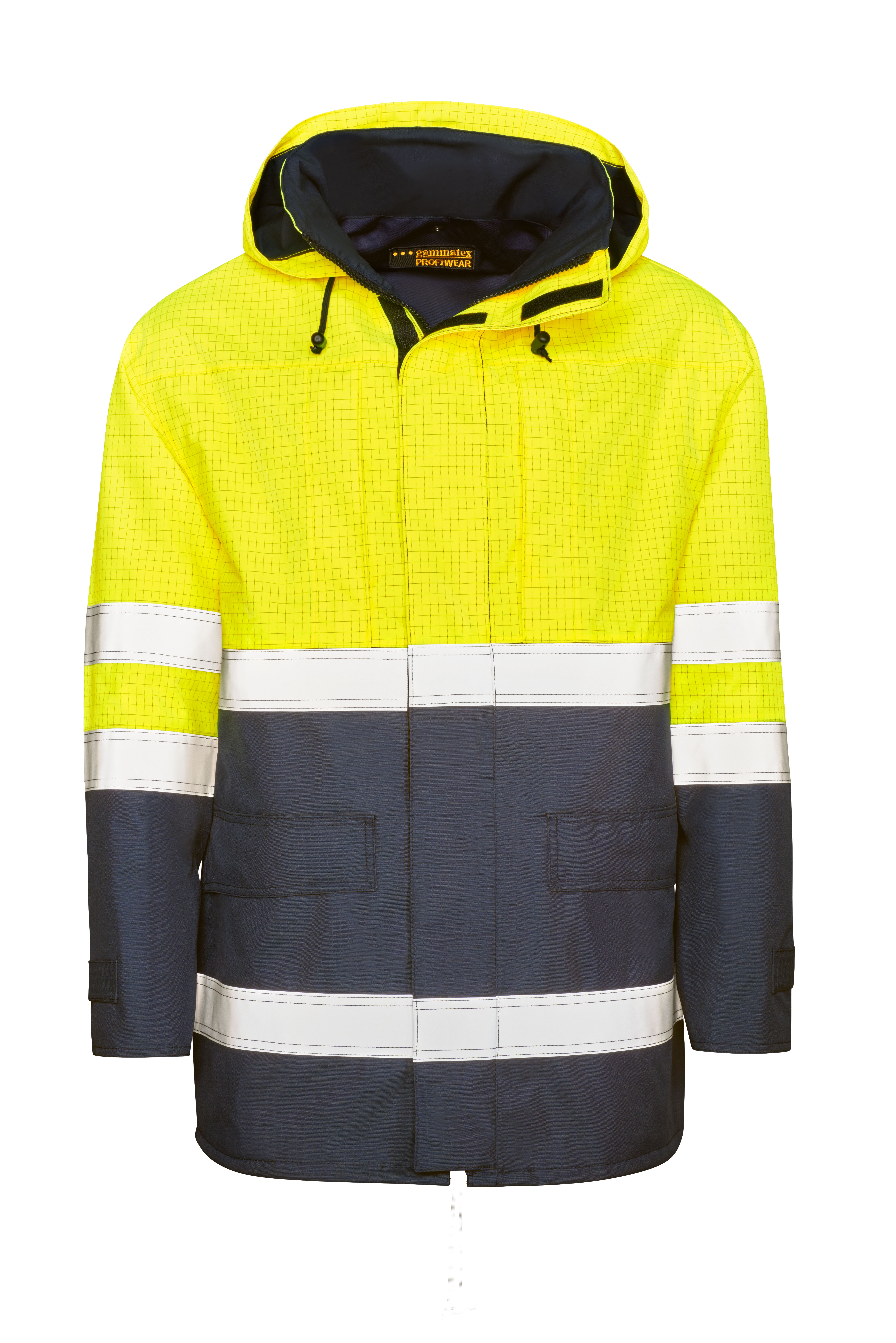 KIND-Warnschutz, Multifunktionsschutz, Warn-Jacke, PRÄVENT, m. Wärmfutter, warngelb/navy
