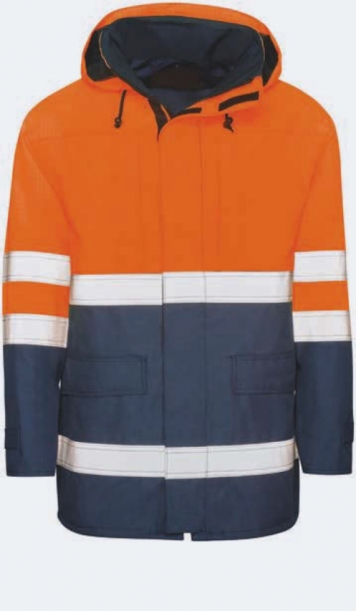 KIND-Warnschutz, Multifunktionsschutz, Warn-Jacke, PRÄVENT, o. Wärmfutter, warnorange/navy
