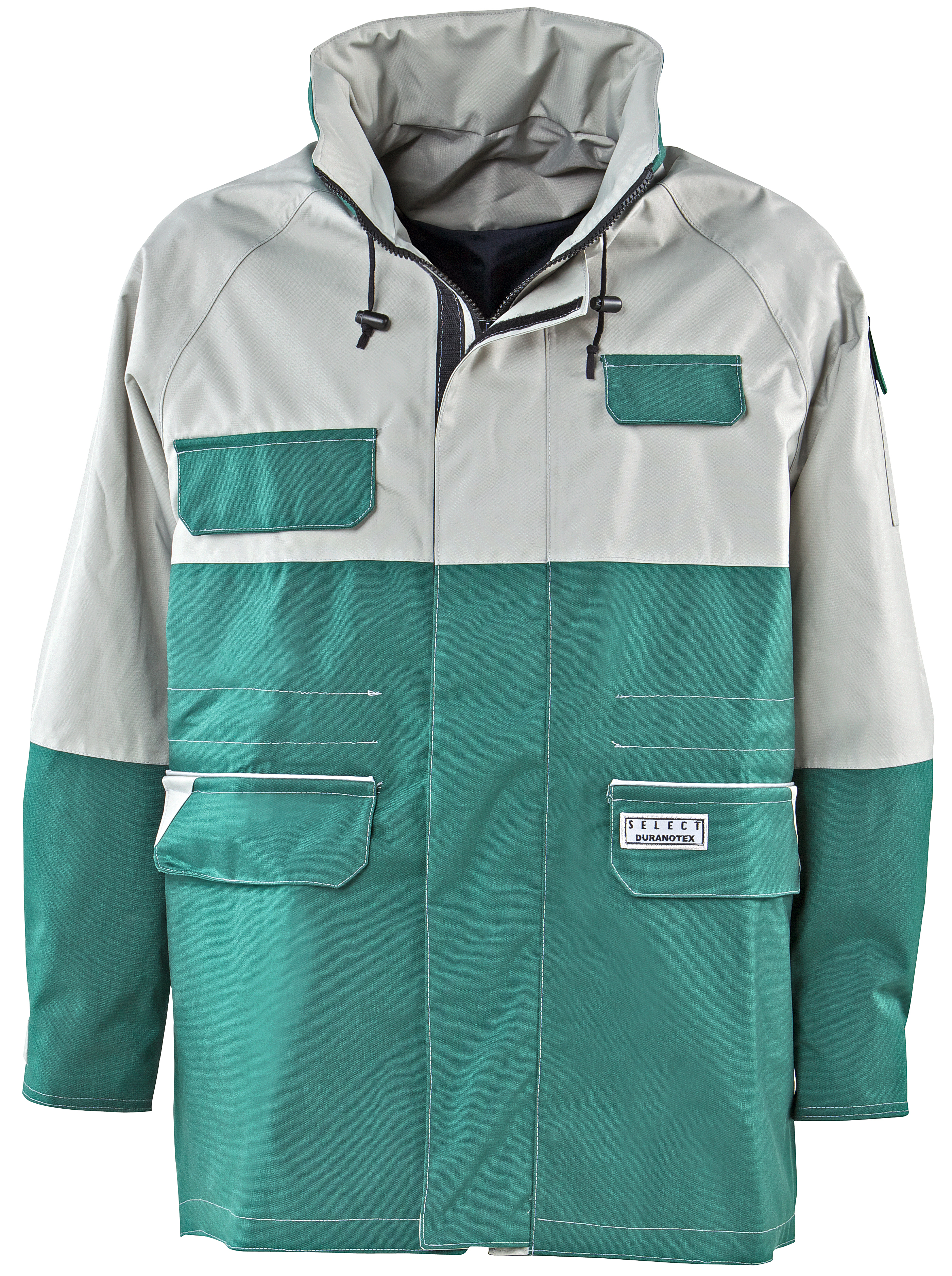 KIND-Nässeschutz, Regenschutz, Wetter-Schutz, Regen-Nässe-Wetter-Jacke, SELECT, dunkelgrün/grau