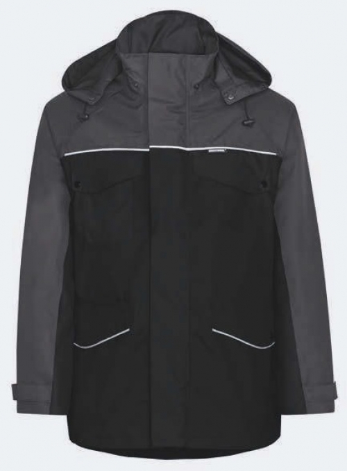KIND-Nässeschutz, Regenschutz, Wetterschutz, Regen-Wetter-Jacke, VARIOLINE, o. Wärmfutter, schwarz/grau