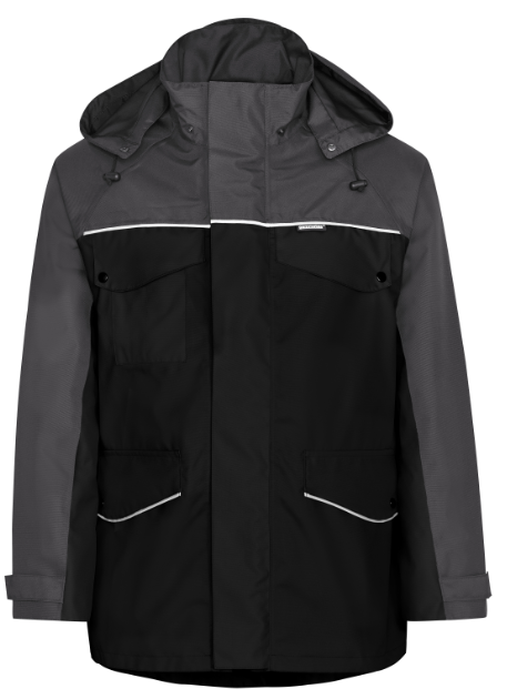 KIND-Regenschutz, Wetterschutz, Regen-Wetter-Jacke, VARIOLINE, inkl. DUNO Fleece-Jacke, schwarz/grau