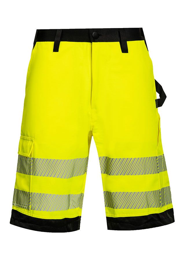 KORNTEX-Warnschutz, EOS Hi-Vis Shorts mit schwarzen Partien, signal-gelb/schwarz