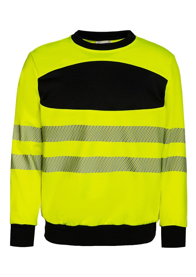 KORNTEX-Warnschutz, EOS Hi-Vis Sweatshirt mit schwarzer Brustpartie, signal-gelb/schwarz