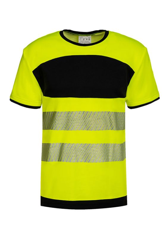 KORNTEX-Warnschutz, EOS Hi-Vis T-Shirt mit schwarzer Brustpartie, signal-gelb/schwarz
