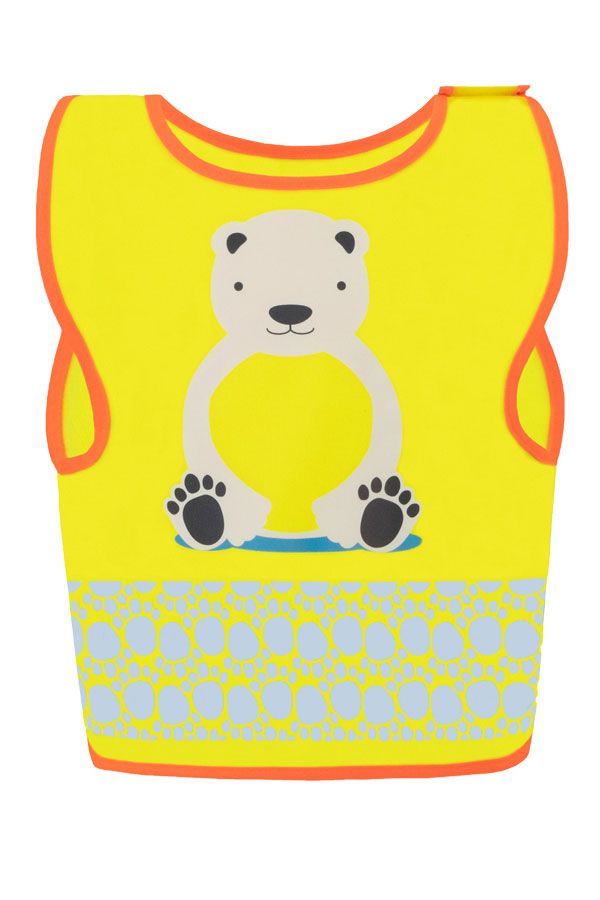 KORNTEX-Warnschutz, Kinder Warnweste Funtastic Wildlife, CO2 Neutral, signal-gelb/Eisbär
