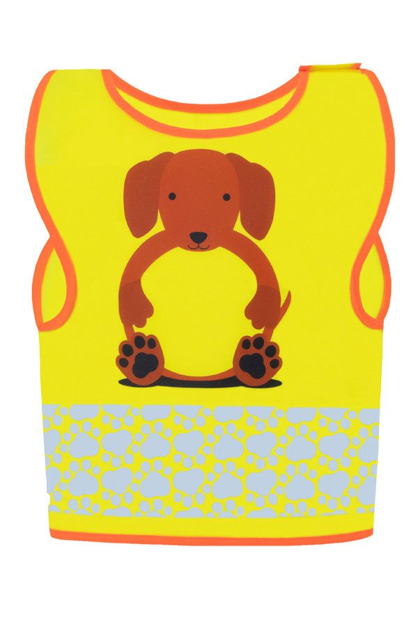 KORNTEX-Warnschutz, Kinder Warnweste Funtastic Wildlife, CO2 Neutral, signal-gelb/Hund