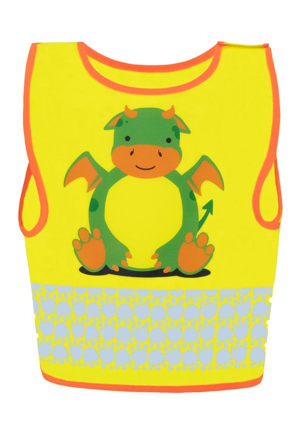 KORNTEX-Warnschutz, Kinder Warnweste Funtastic Wildlife, CO2 Neutral, signal-gelb/Drache