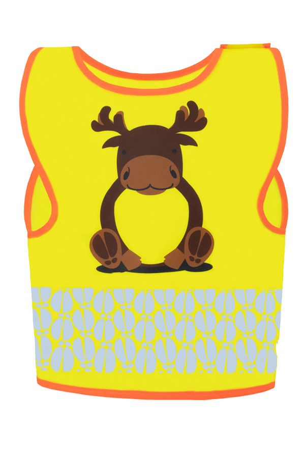 KORNTEX-Warnschutz, Kinder Warnweste Funtastic Wildlife, CO2 Neutral, signal-gelb/Elch