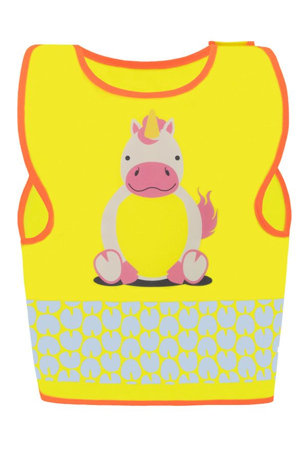 KORNTEX-Warnschutz, Kinder Warnweste Funtastic Wildlife, CO2 Neutral, signal-gelb/Einhorn