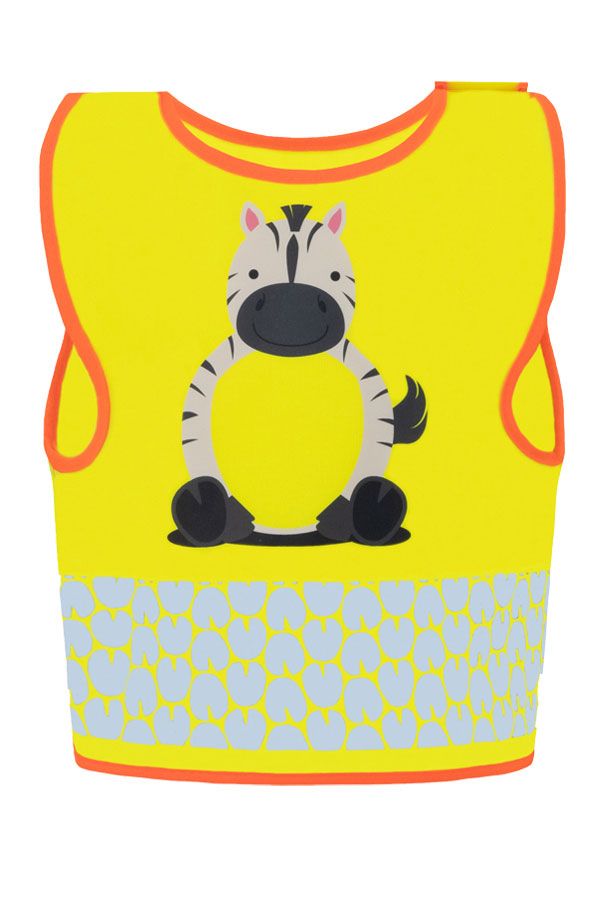 KORNTEX-Warnschutz, Kinder Warnweste Funtastic Wildlife, CO2 Neutral, signal-gelb/Zebra