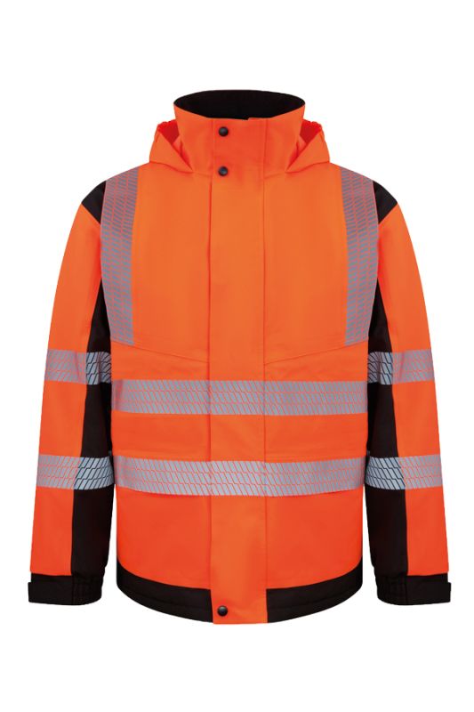 KORNTEX-Nässeschutz, Regenschutz, Hi-Vis Softshell Regenjacke (Printable), Copenhagen, signal-orange/schwarz
