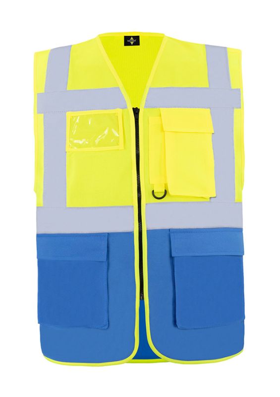 KORNTEX-Warnschutz, Comfort Executive Multifunctional Safety Weste Hamburg, signal gelb/blau