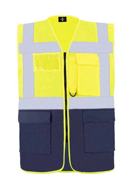 KORNTEX-Warnschutz, Comfort Executive Multifunctional Safety Weste Hamburg, signal gelb/marineblau
