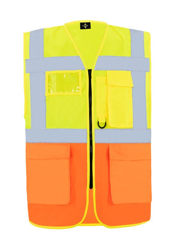 KORNTEX-Warnschutz, Comfort Executive Multifunctional Safety Weste Hamburg, signal-gelb/signal-orange