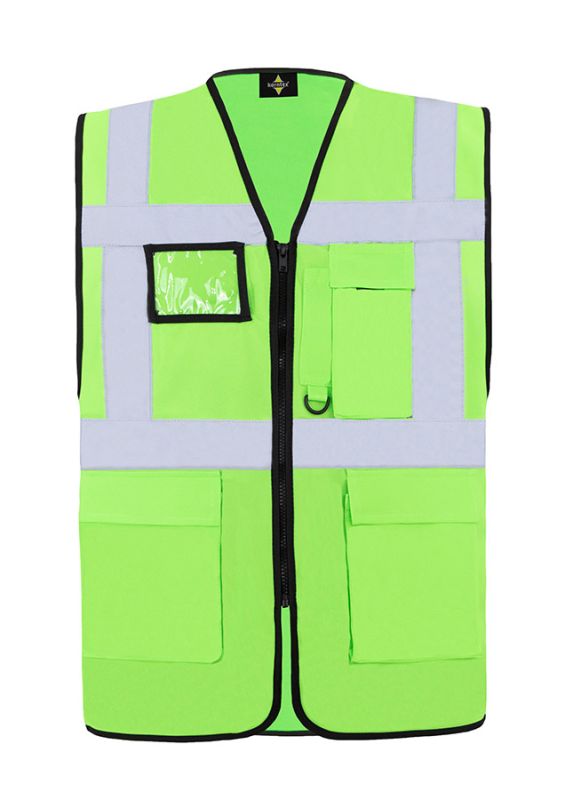 KKORNTEX-Warnschutz, Comfort Executive Multifunctional Safety Weste Hamburg, neongrün