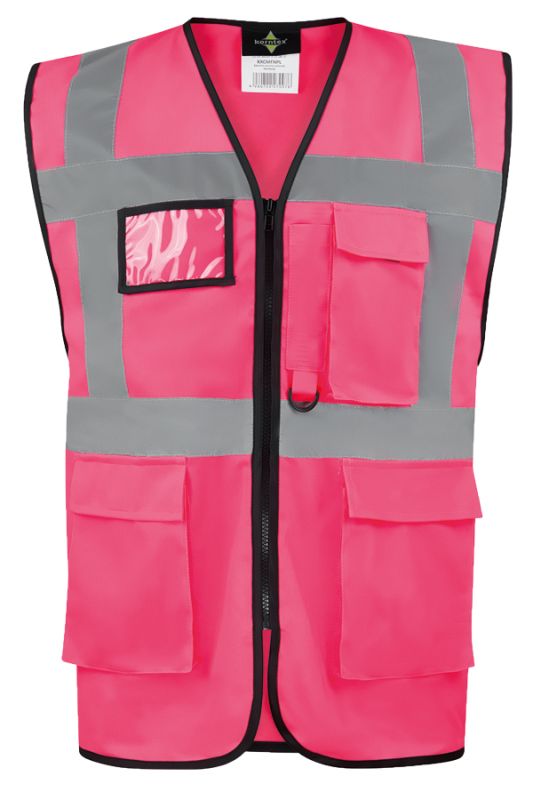 KORNTEX-Warnschutz, Comfort Executive Multifunctional Safety Weste Hamburg, neonpink