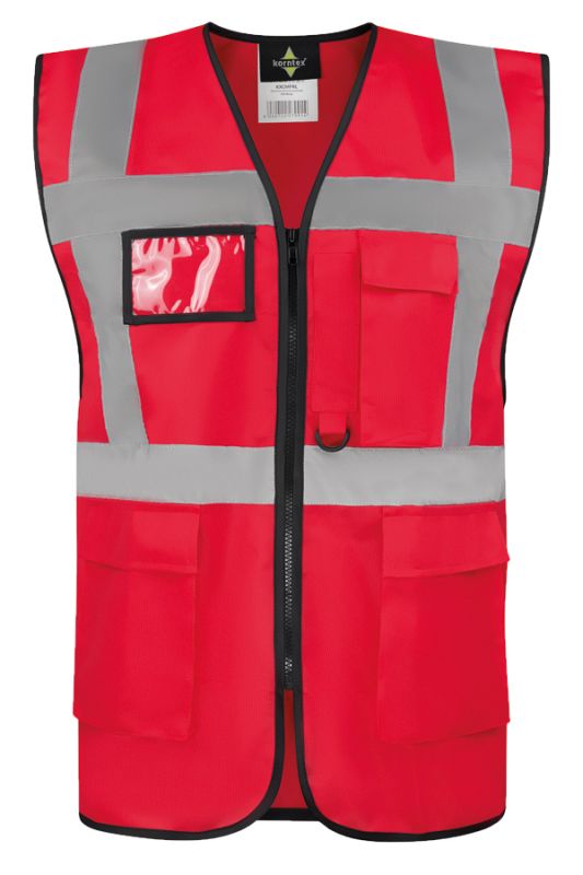 KORNTEX-Warnschutz, Comfort Executive Multifunctional Safety Weste Hamburg, rot
