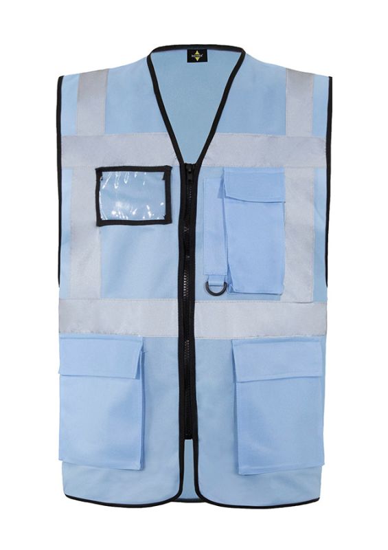 KORNTEX-Warnschutz, Comfort Executive Multifunctional Safety Weste Hamburg, himmelblau
