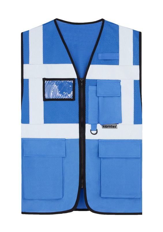 KORNTEX-Warnschutz, Mesh Multifunktionsweste Athens, blue