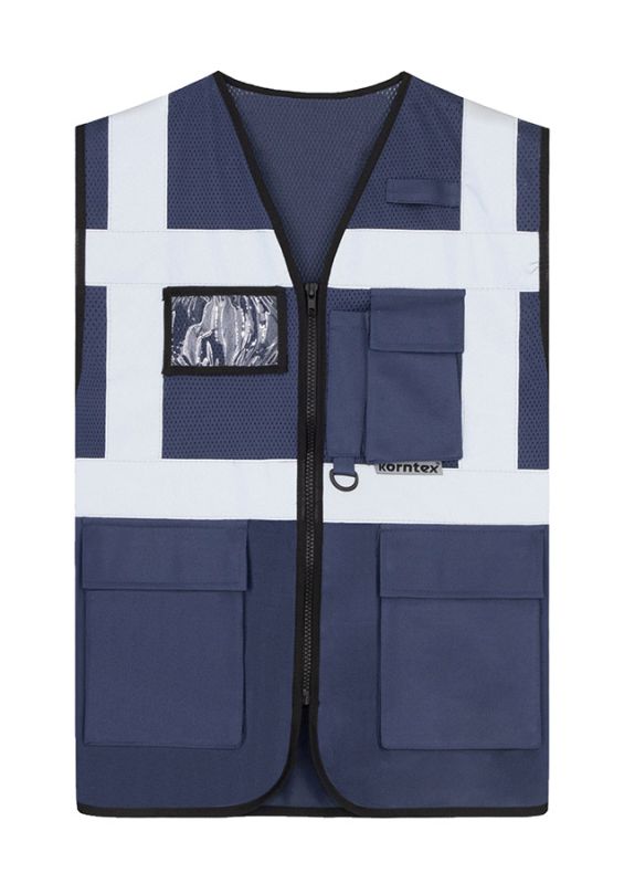 KORNTEX-Warnschutz, Mesh Multifunktionsweste Athens, marineblau
