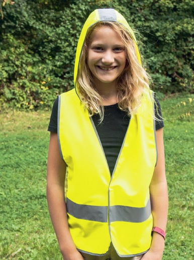 KORNTEX-Warnschutz, Kinder-Warn-Weste mit hoody, gelb