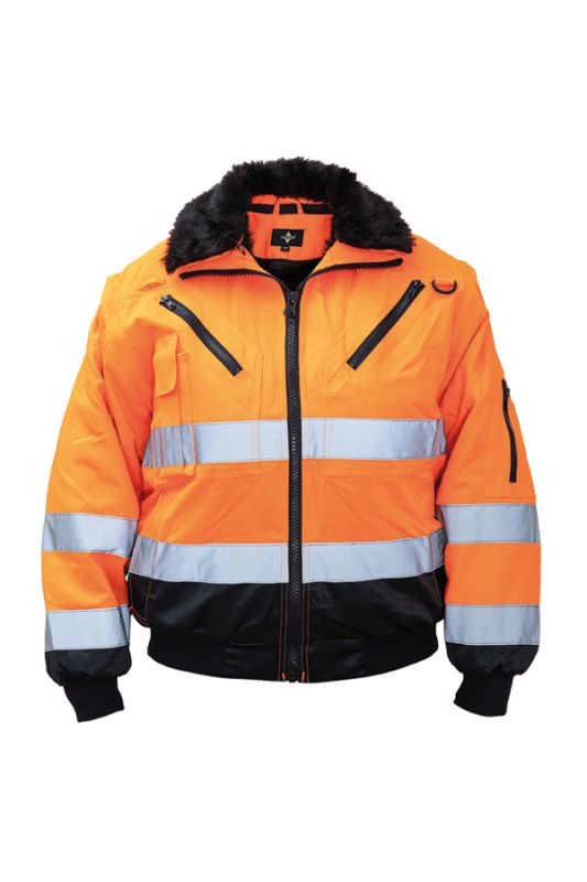 KORNTEX-Warnschutz, Hi-Vis Pilotenjacke Oslo, signal orange/schwarz