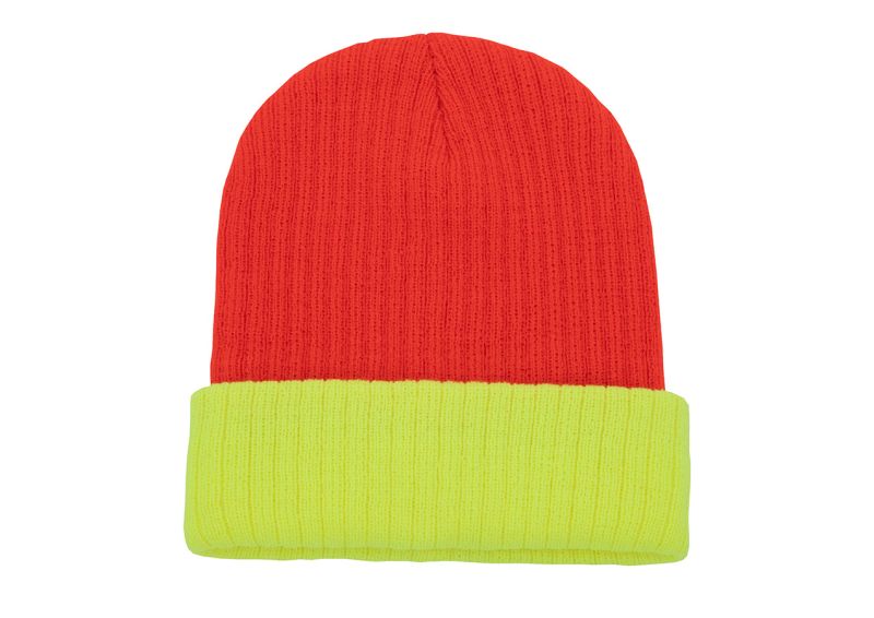 KORNTEX-Warnschutz, Strickmütze Metz, Hauptfarbe orange, Umschlag in gelb
