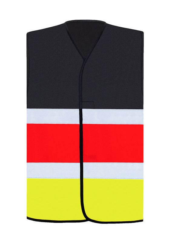 KORNTEX-Warnschutz, Nationen-Warnweste Germany, CO2 Neutral, schwarz-rot/signal-gelb
