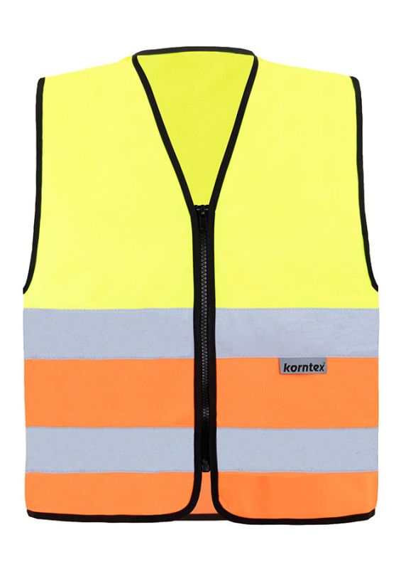 KORNTEX-Warnschutz, Warnschutzweste Standard mit Reißverschluss, signal-gelb/signal-orange