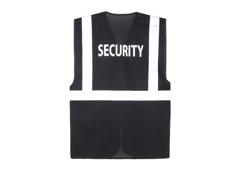 Korntex® SECURITY Mesh Multifunktionsweste Atlanta mit SECURITY Aufdruck - Schwarz