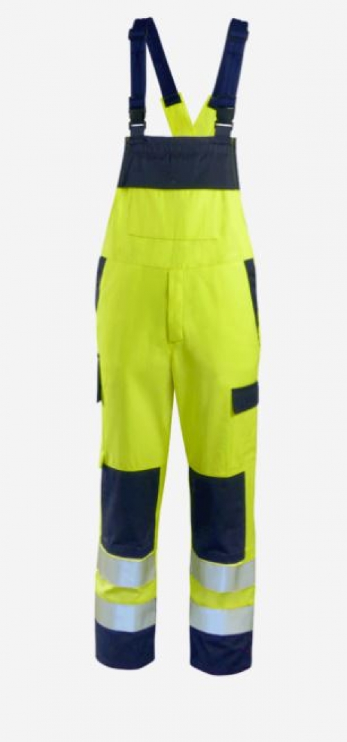 Teamdress-Latzhose HighVisMulti leicht +CH warngelb/marine