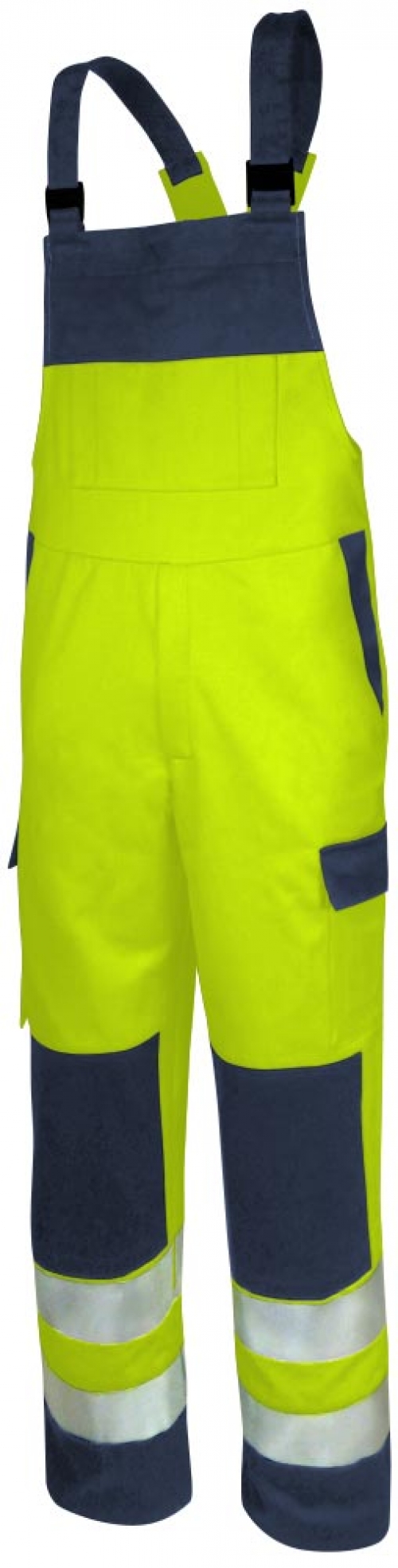 TEAMDRESS-PSA-Warnschutz,  High Vis Multinorm, Latzhose, EN ISO 11612, warngelb/marine