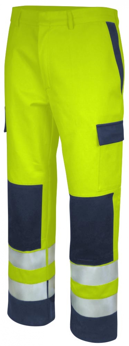 TEAMDRESS-PSA-Warnschutz, High Vis Multinorm, Bundhose, EN 13034, warngelb/marine
