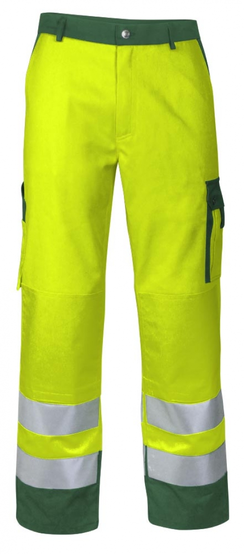 TEAMDRESS-PSA-Warnschutz, Bundhose, mit Knietasche, Kl. 2, warngelb/grün