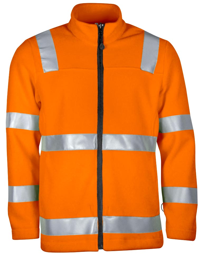 TEAMDRESS-PSA-Warnschutz, Fleecejacke, Kl. 2, warnorange