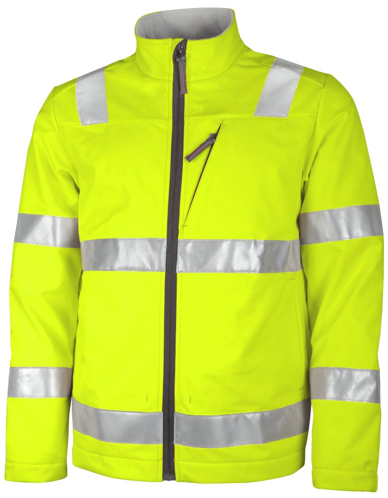 TEAMDRESS-PSA-Warnschutz, Softshelljacke, Kl. 2, warngelb