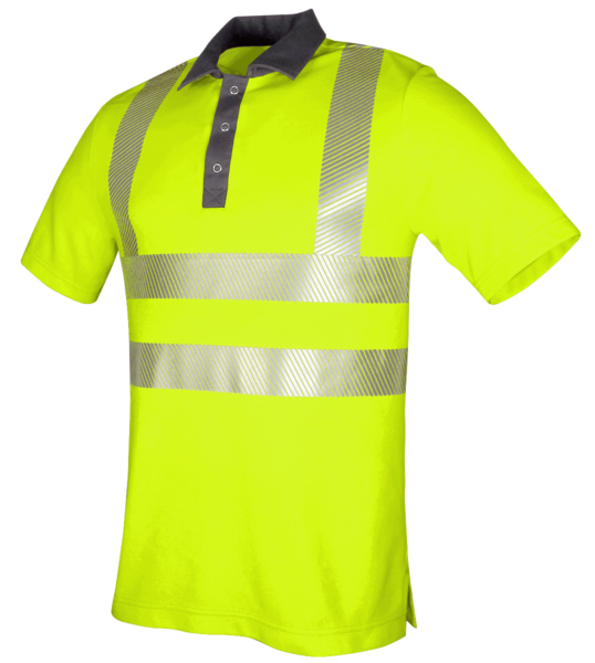 TEAMDRESS-PSA-Warnschutz, Poloshirt, Kl. 2, warngelb/grau