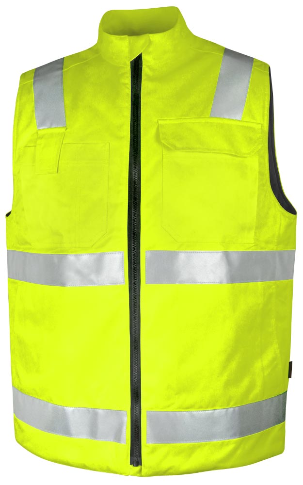 TEAMDRESS-PSA-Warnschutz, Warn-Weste, gefüttert, Kl. 1, warngelb