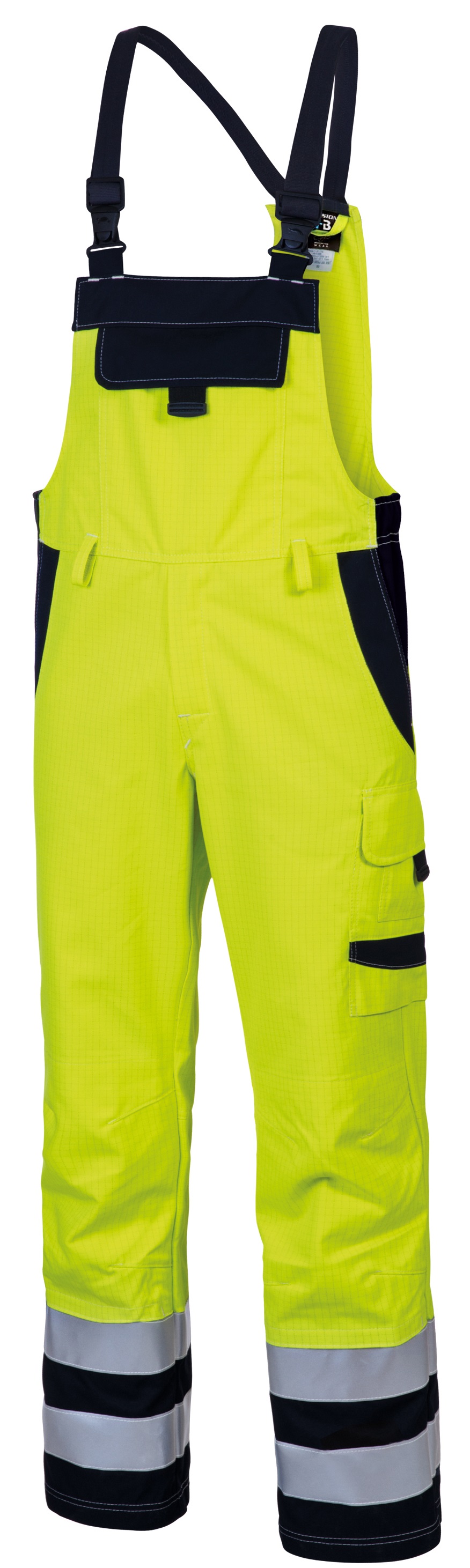 HB-Warnschutz, Störlichtbogenschutz-Warn-Latzhose, 275 g/m², warngelb/navy