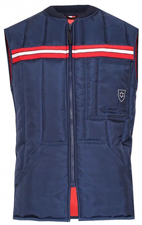 HB-Kälteschutz-Kommissionierer-Winter-Arbeits-Berufs-Weste, 415 g/m², navy/rot