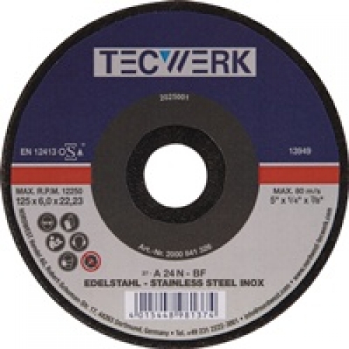 NW-Tecwerk Schruppscheibe INOX D125xS6mm gekröpft INOX Bohrung 22,23 mm