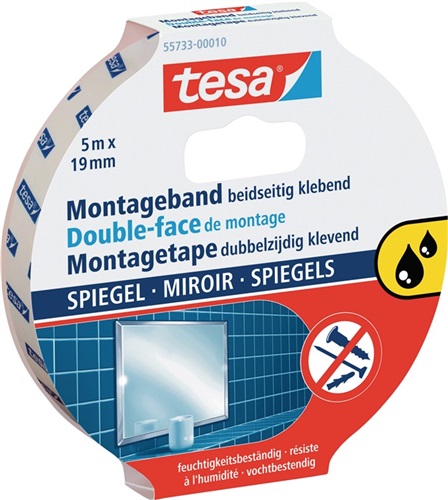 TESA-Spiegel-/Montageband Powerbond® 55733 L.5m B.19mm weiß Rl.